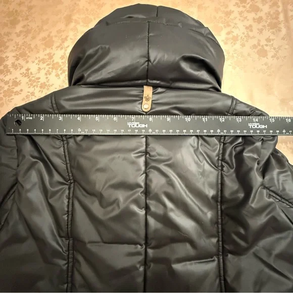 MACKAGE Selma Glossy Black Puffy Zipper Layered Coat Jacket Size Small Petite - Picture 10 of 16